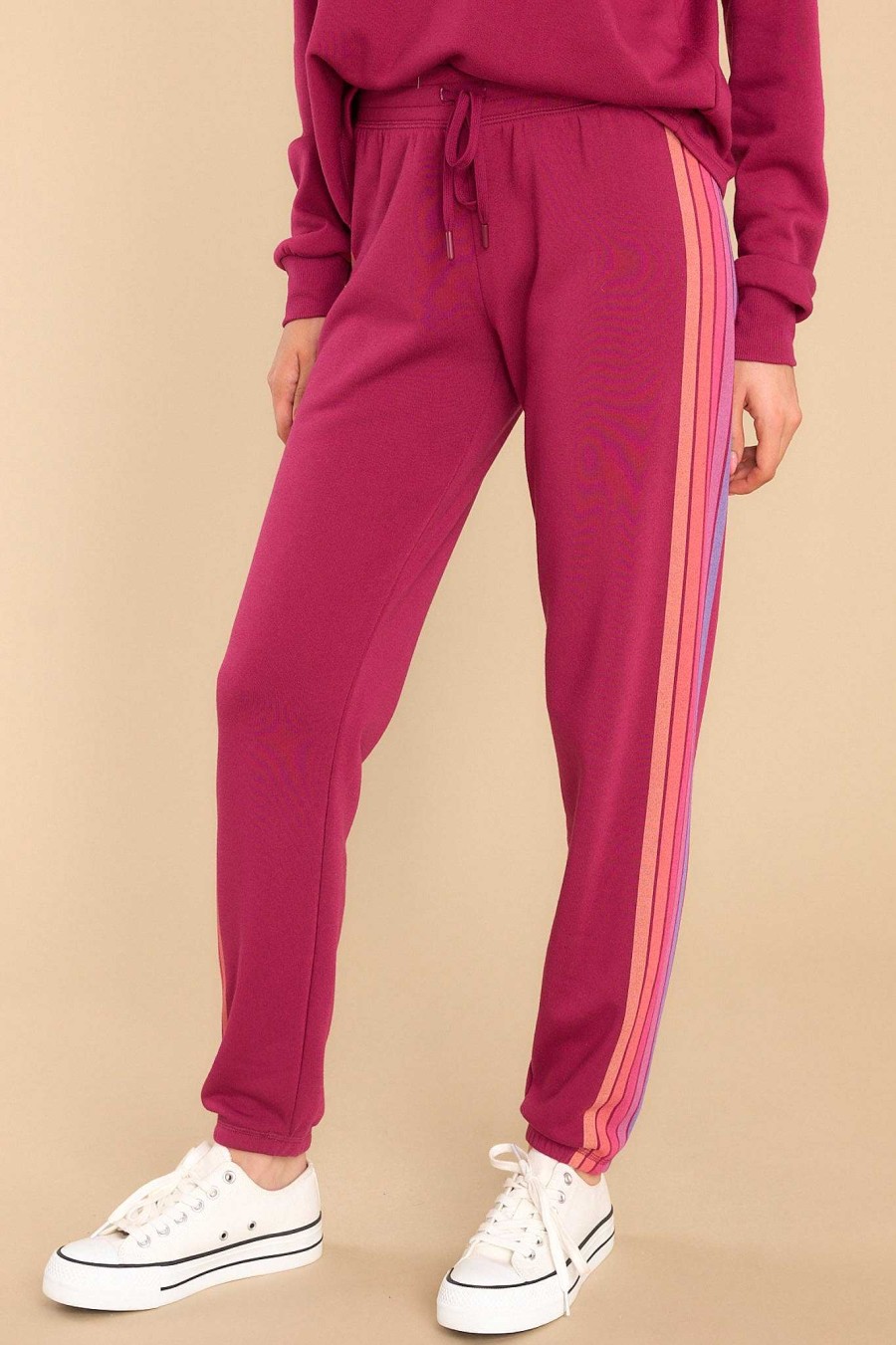 Clothing PJ Salvage Loungewear Bottoms | Retro Rockies Pj Pants Deep Raspberry