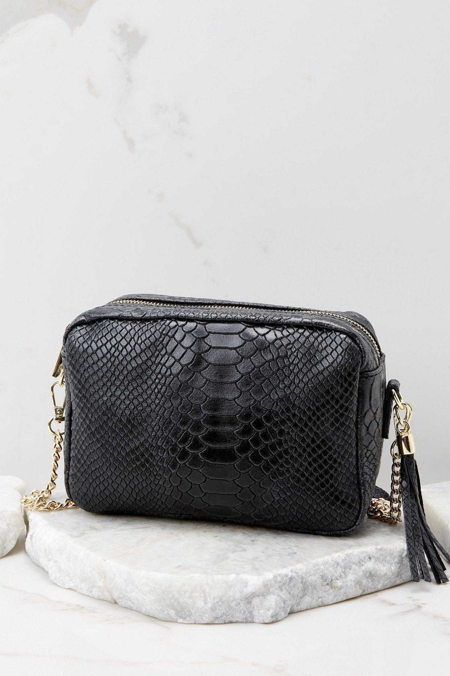 Accessories German Fuentes Clutches & Pouches | Mile A Minute Leather Bag Black