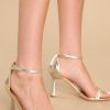 Shoes Red Dress Ankle Strap Heels | Gilded Glamour Heels Gold