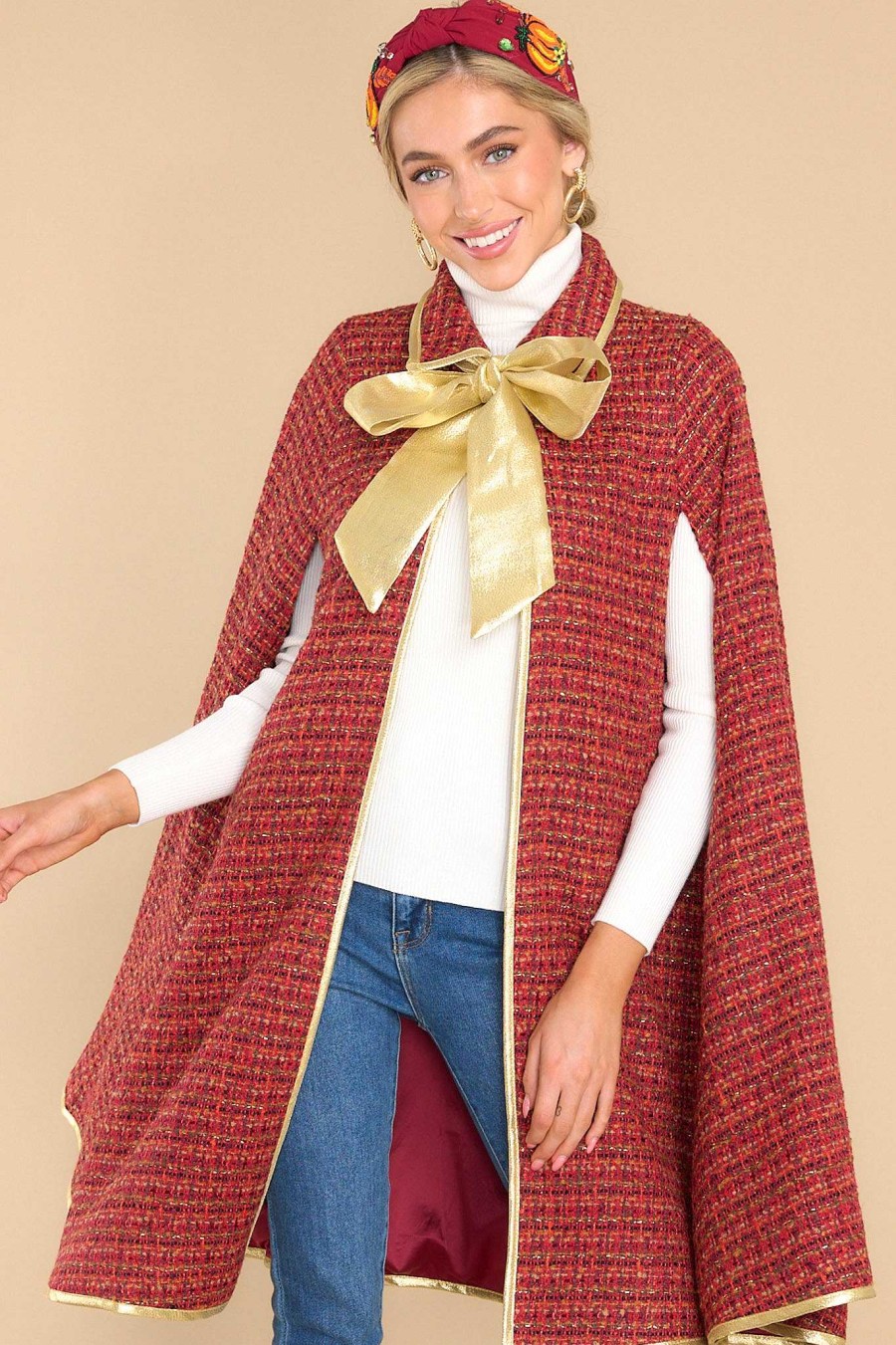 Clothing Aura Coats | Handle With Care Cape Red