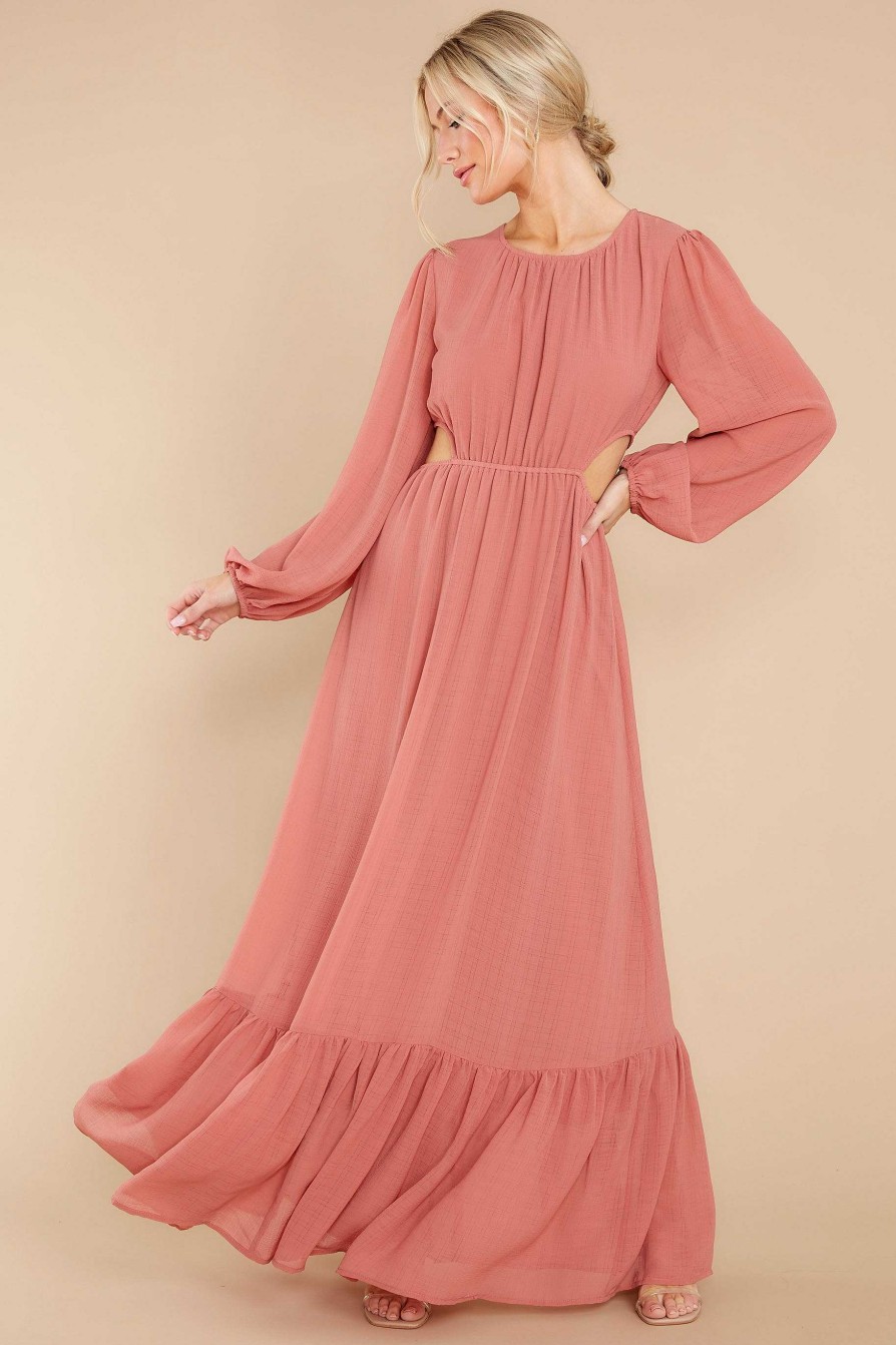 Clothing Red Dress Maxi Dresses | Walkaway Wink Maxi Dress Rose