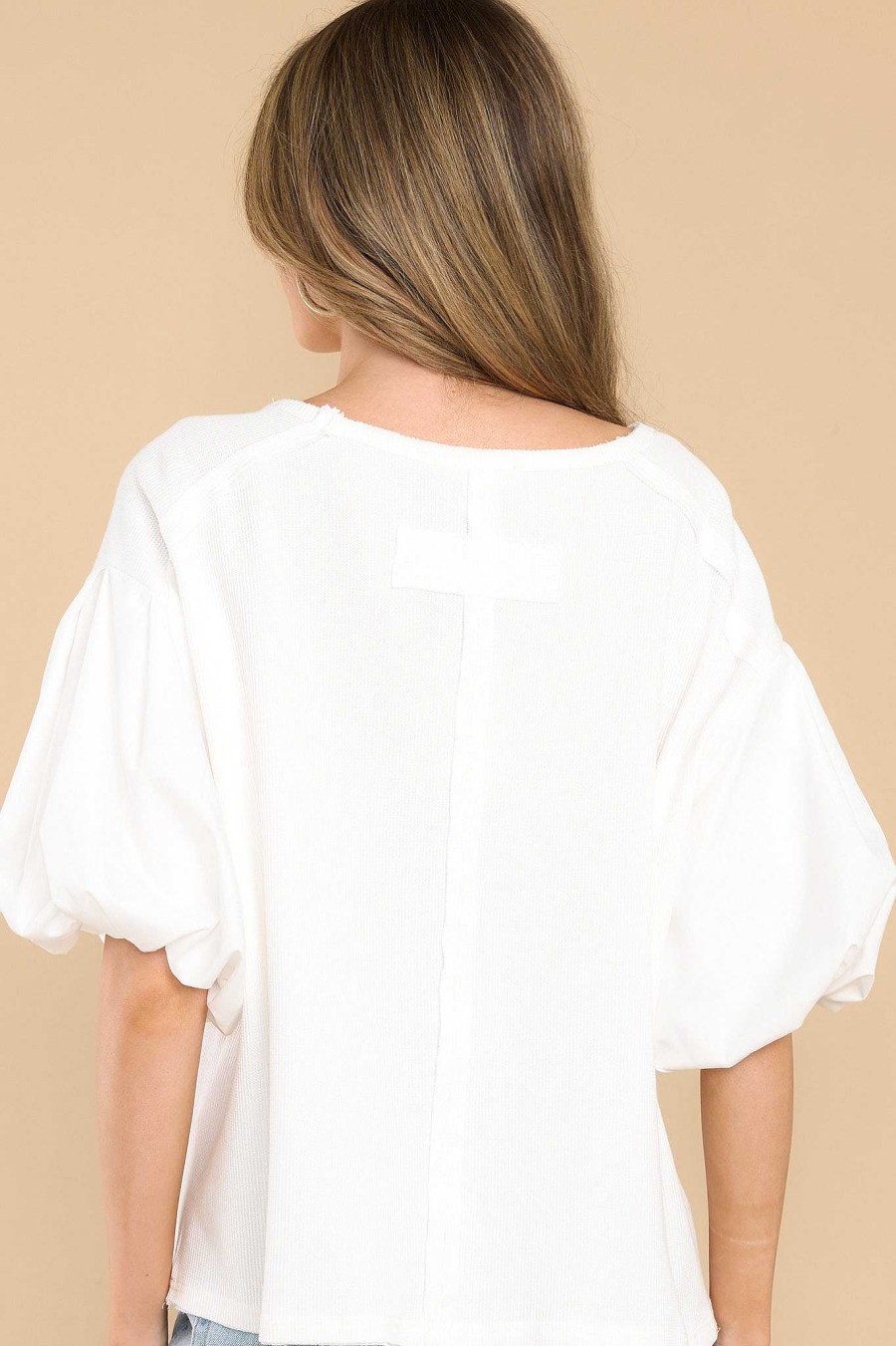 Clothing Red Dress Casual Tops | Forever True Top Ivory