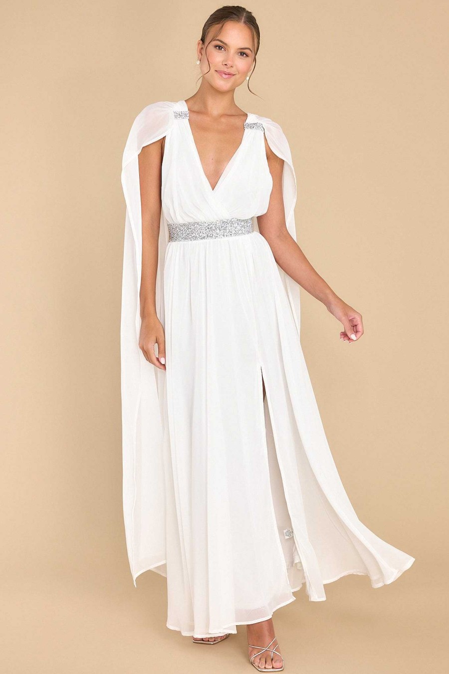 Clothing Aura Maxi Dresses | Everyone'S Desire Maxi Dress White
