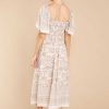 Clothing Aura Midi Dresses | It'S My Honor Taupe Print Midi Dress Beige