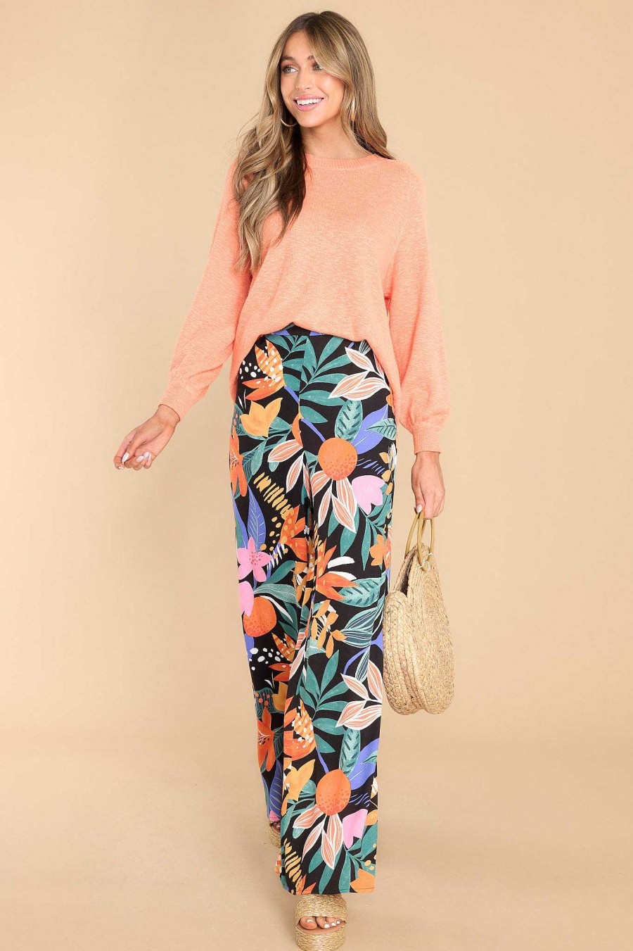 Clothing Red Dress Pants | Dance This Way Floral Print Pants Black