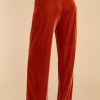 Clothing Red Dress Two Piece Sets | I Want Everything Faux Velvet Pants Ginger