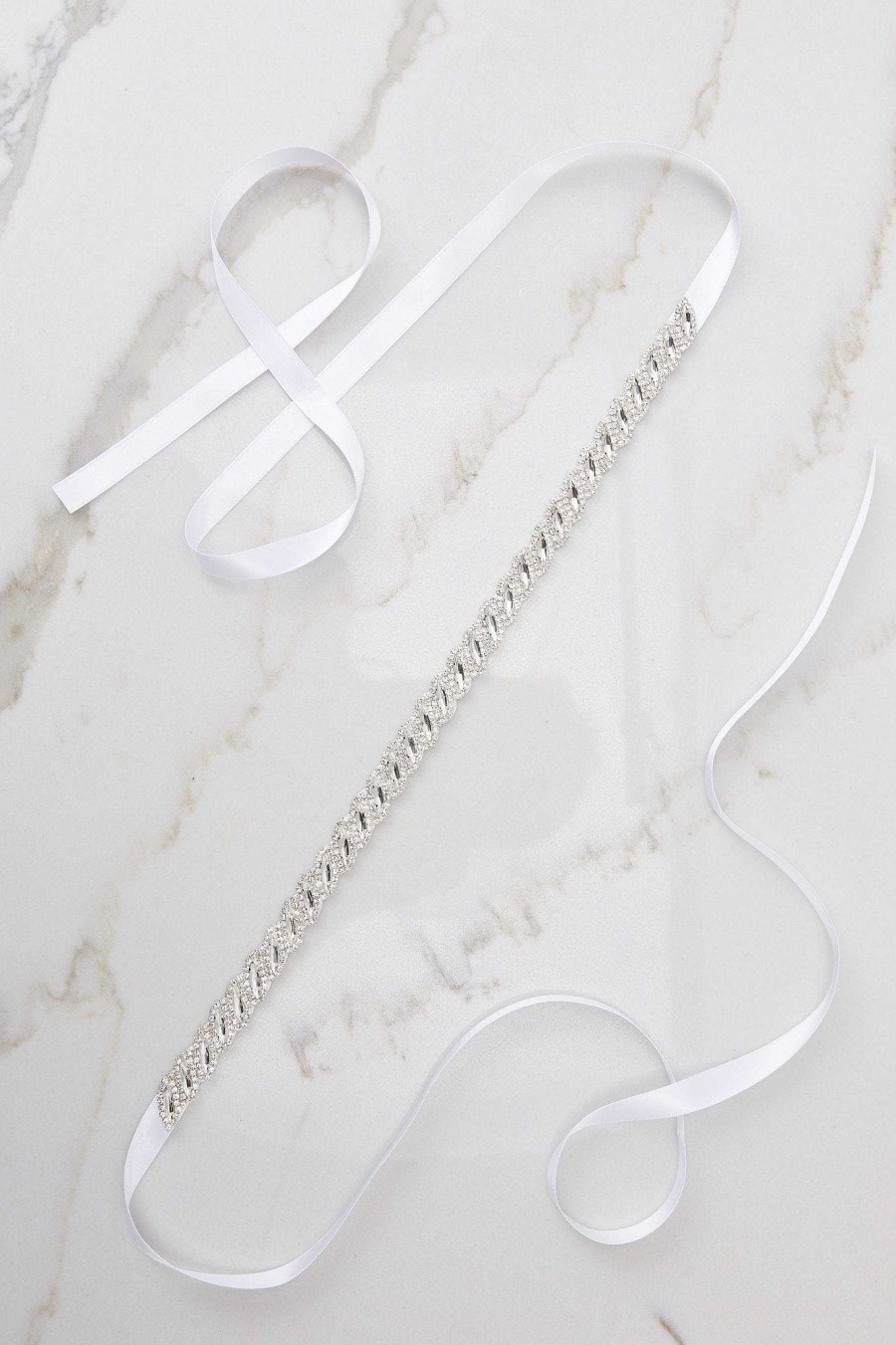 Accessories Red Dress Belts | Beauty From Within Crystal Belt Silver