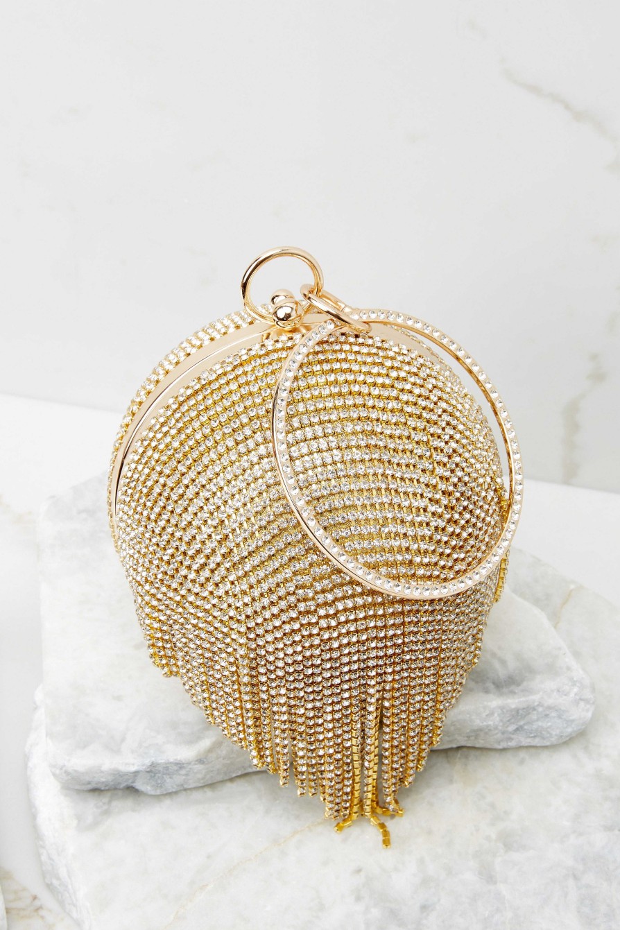 Accessories Red Dress Clutches & Pouches | Time To Party Bag Gold
