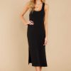 Clothing Z Supply Midi Dresses | The Rib Tank Dress Black