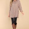 Clothing Red Dress Casual Tops | Word To The Wise Plaid Top Brown