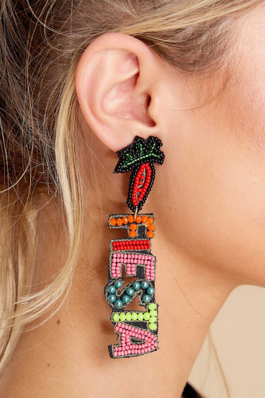 Jewelry Red Dress | You'Re Invited Multi Beaded Earrings Red