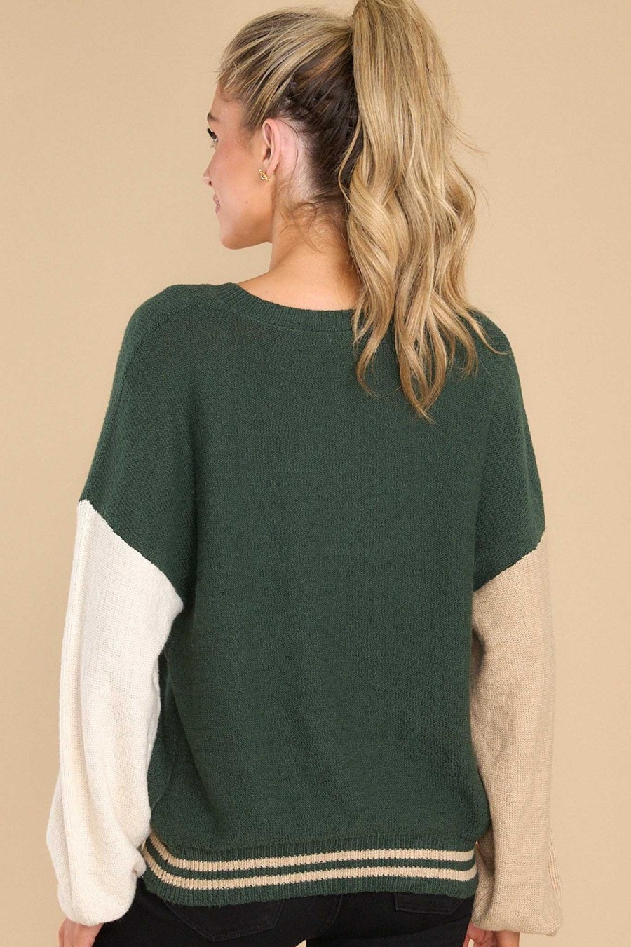 Clothing Red Dress Casual Tops | Mean Something Hunter Sweater Green