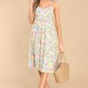 Clothing Aura Midi Dresses | Chasing Sun Beams Multi Floral Print Midi Dress Yellow