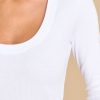 Clothing Z Supply Casual Tops | Sirena Rib Long Sleeve Tee White