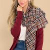 Accessories Red Dress Scarves | Saw The Signs And Orange Plaid Scarf Black