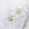 Jewelry Bracha | Classy Huggie Hoop Earrings Gold