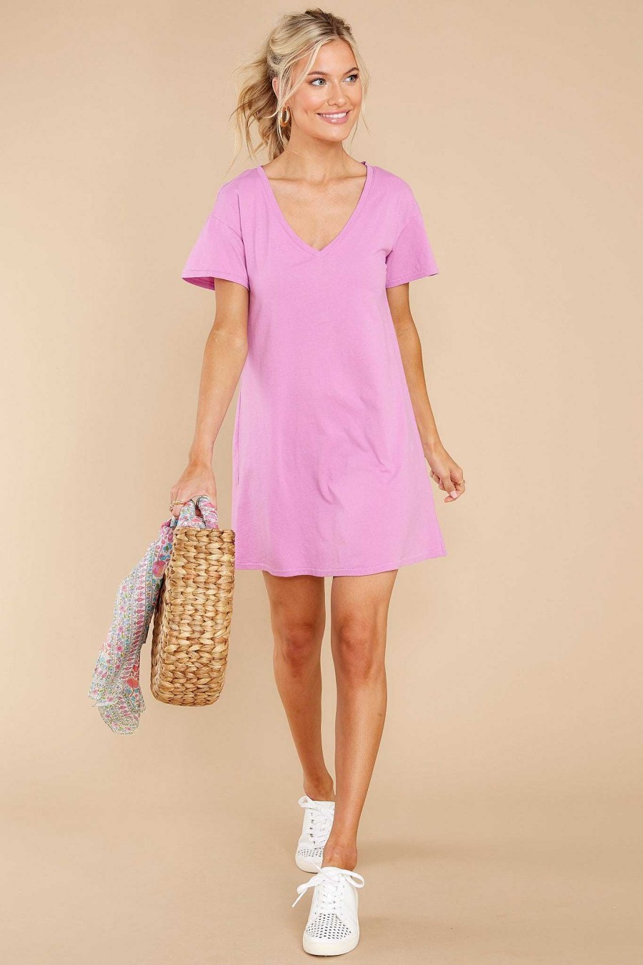Clothing Z Supply Mini Dresses | Birdie Organic Mini Dress Violet