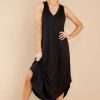 Clothing Aura Midi Dresses | Just Relax Midi Dress Black