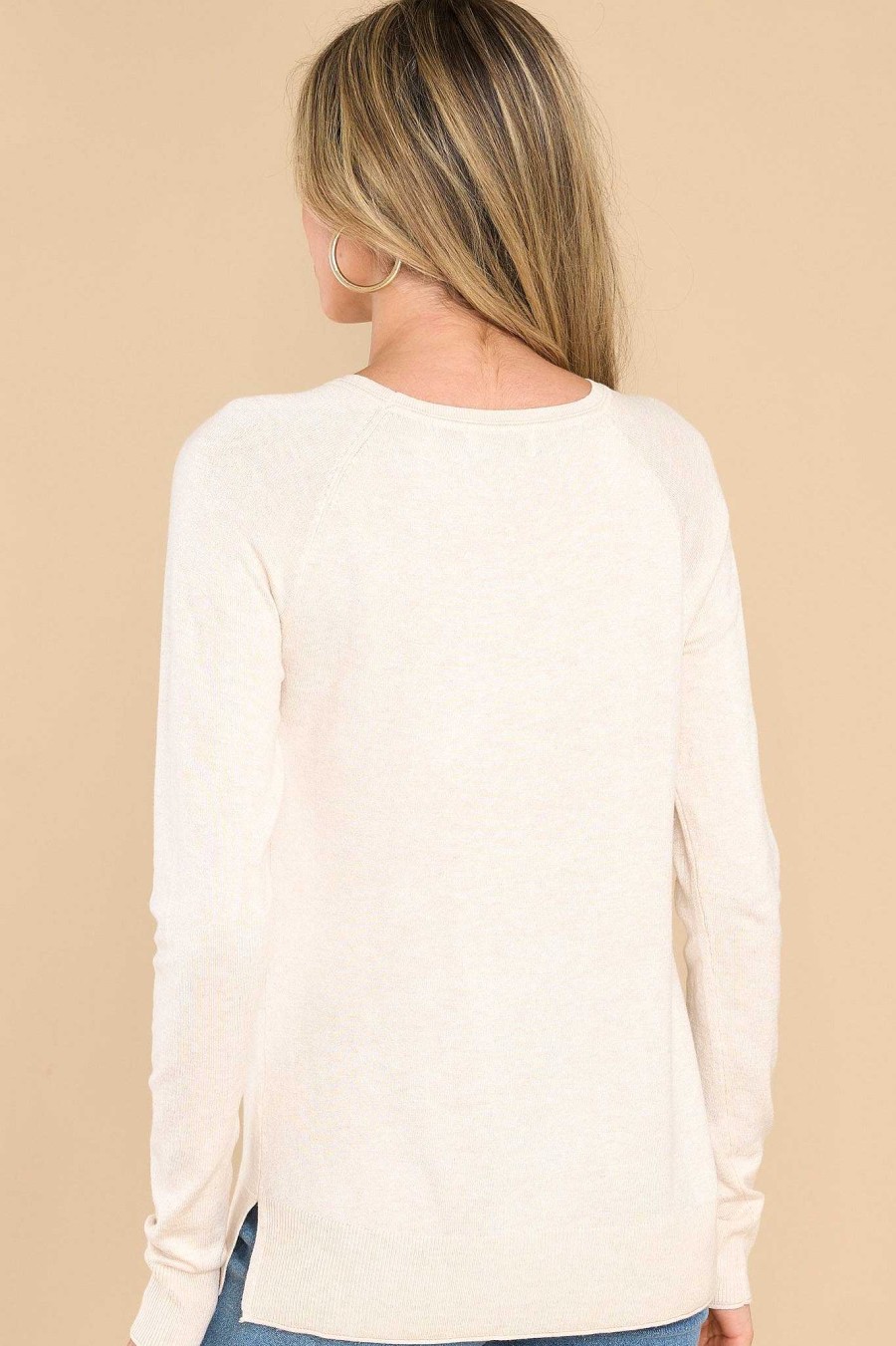 Clothing Red Dress Casual Tops | Oh So Lovely Top Oatmeal
