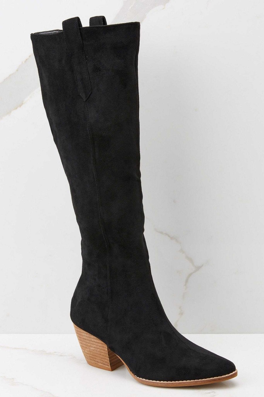 Shoes Red Dress High Heel Boots | It'S Been Real Boots Black