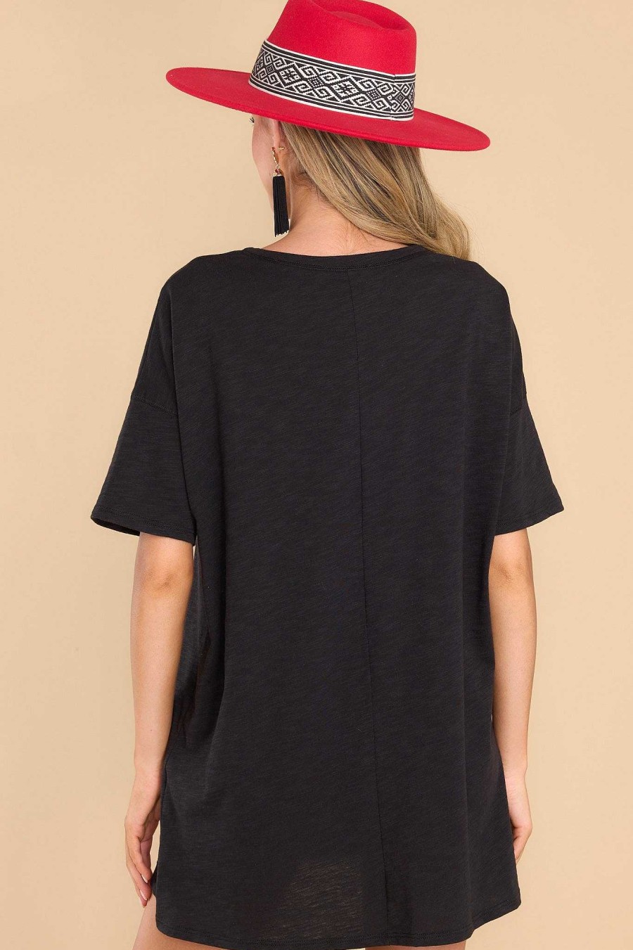 Clothing Red Dress Mini Dresses | Key It Down Tunic Black