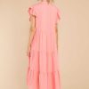 Clothing Red Dress Midi Dresses | Meaningful Ways Midi Dress Coral