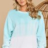 Clothing Red Dress Sweatshirts & Hoodies | Let'S Unwind Ombre Sweatshirt Atlantis Blue
