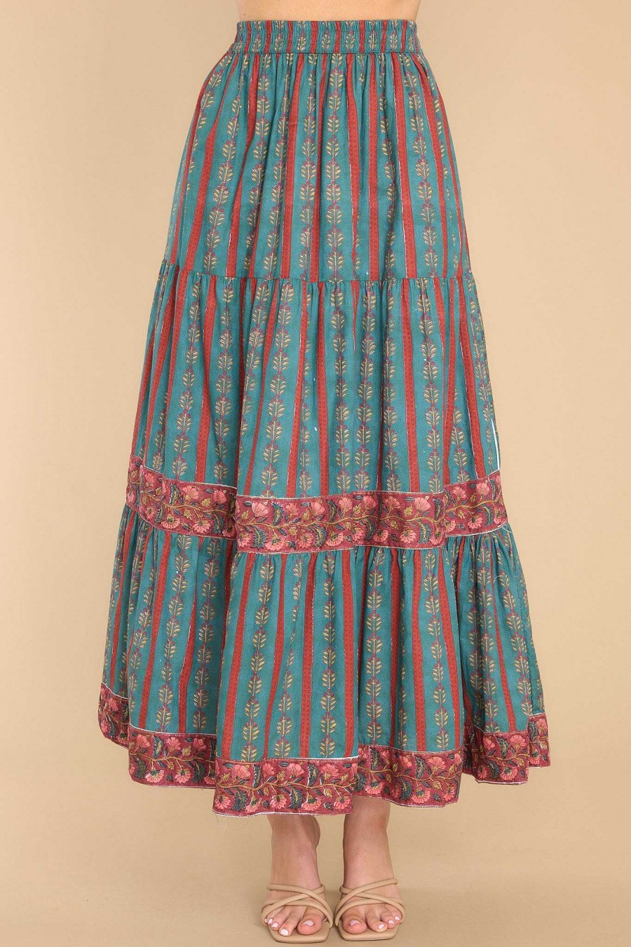 Clothing Victoria Dunn Skirts | Dahlia Stone Maxi Skirt Blue