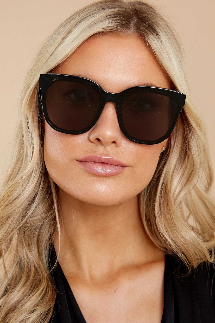 Accessories DIFF Sunglasses | Gia Grey Sunglasses Black
