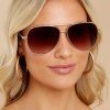 Accessories DIFF Sunglasses | California Soul Gold Fade Aviator Sunglasses Brown