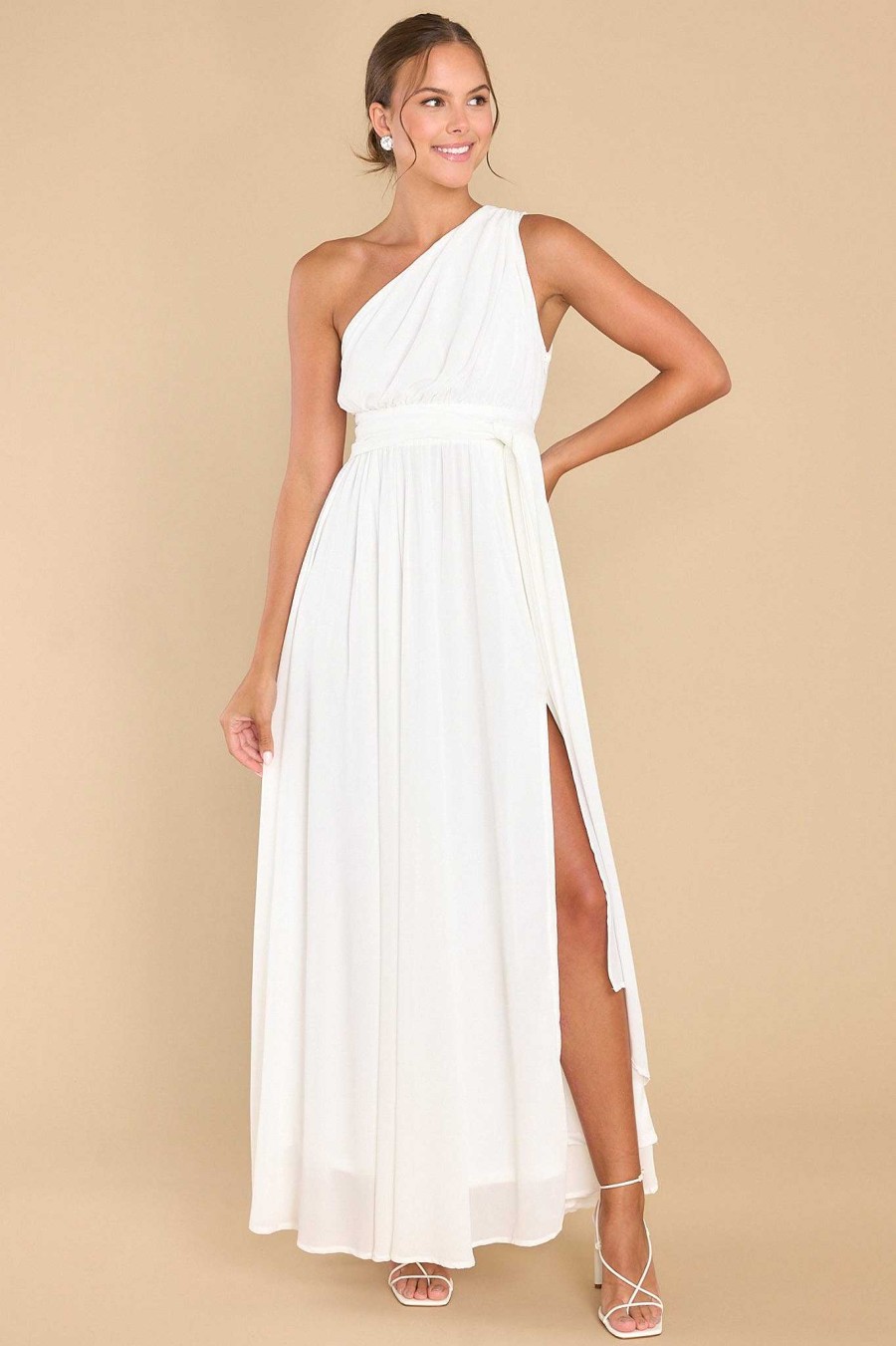 Clothing Aura Maxi Dresses | Goddess Behavior Maxi Dress White
