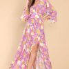 Clothing Red Dress Maxi Dresses | I Always Will Multi Floral Print Maxi Dress Pink