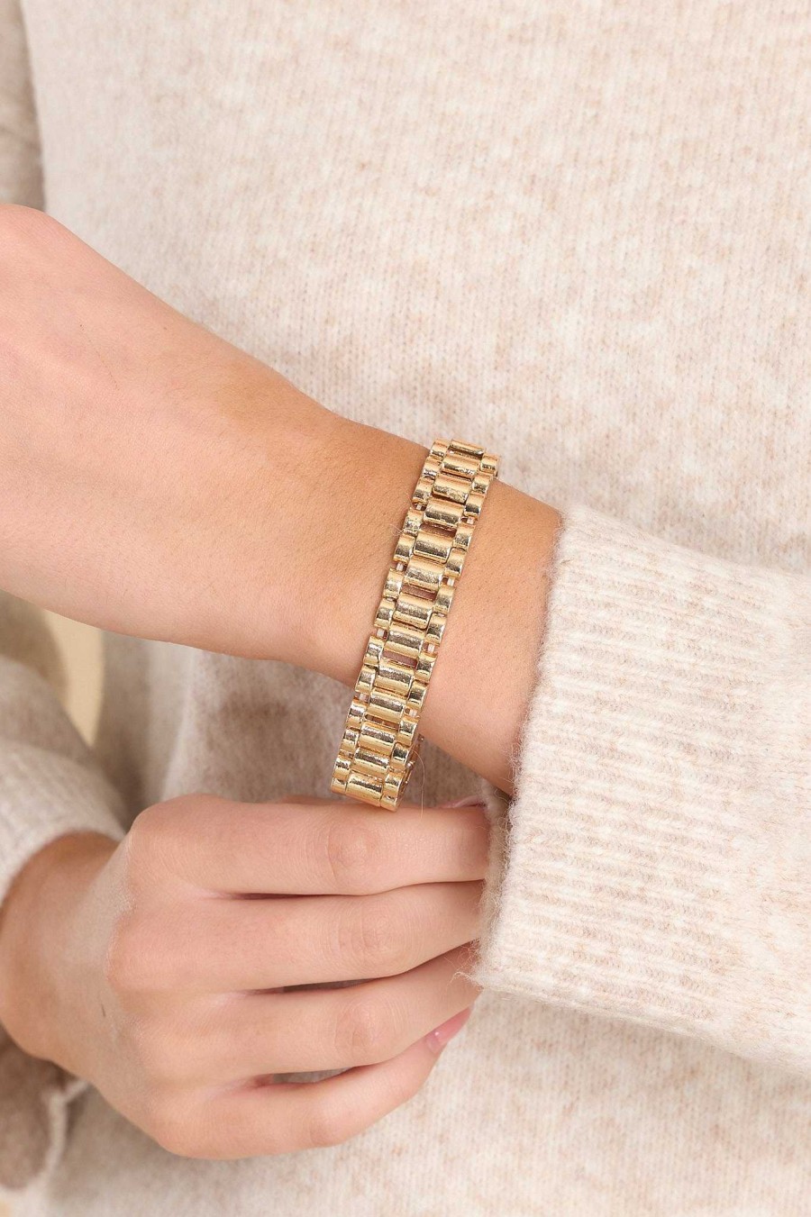 Jewelry Red Dress | Taking Time Bracelet Gold
