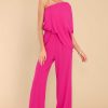 Clothing Red Dress Jumpsuits | Dreaming Of New One Shoulder Jumpsuit Fuchsia