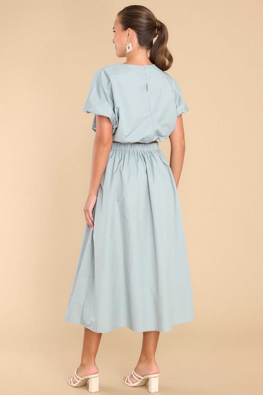 Clothing Red Dress Two Piece Sets | Freedom Calls Two Piece Set Dusty Blue
