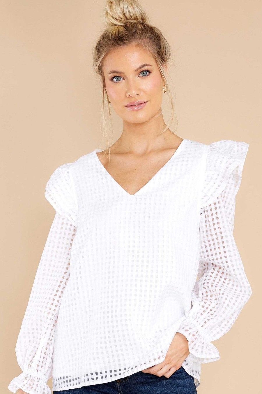 Clothing Red Dress Blouses & Shirts | She'S Irreplaceable Top White