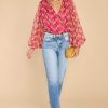 Clothing Aura Casual Tops | Late Nights Multi Print Bodysuit Magenta
