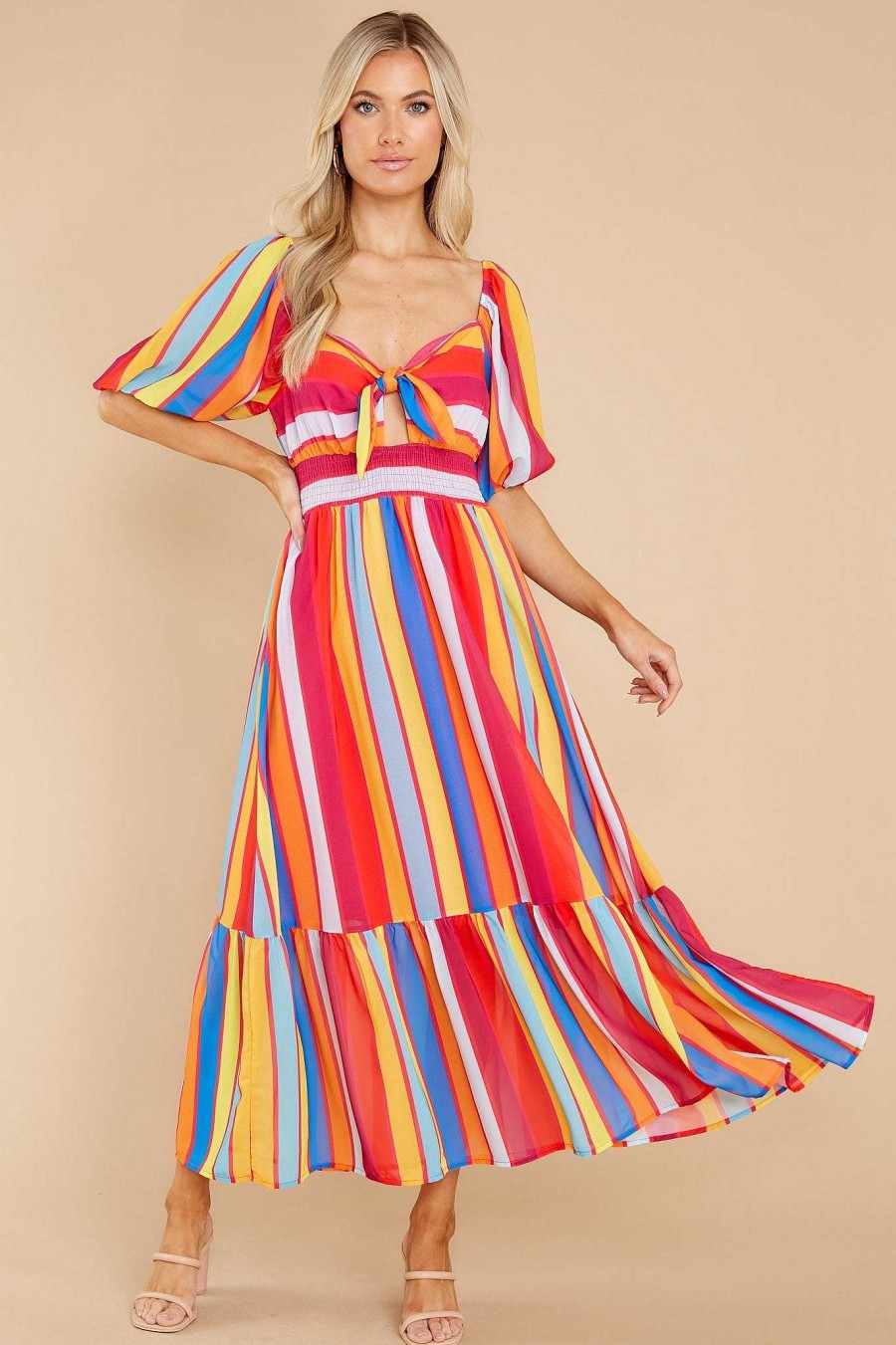 Clothing Red Dress Casual Dresses | Bring Her To Life Print Maxi Dress Rainbow