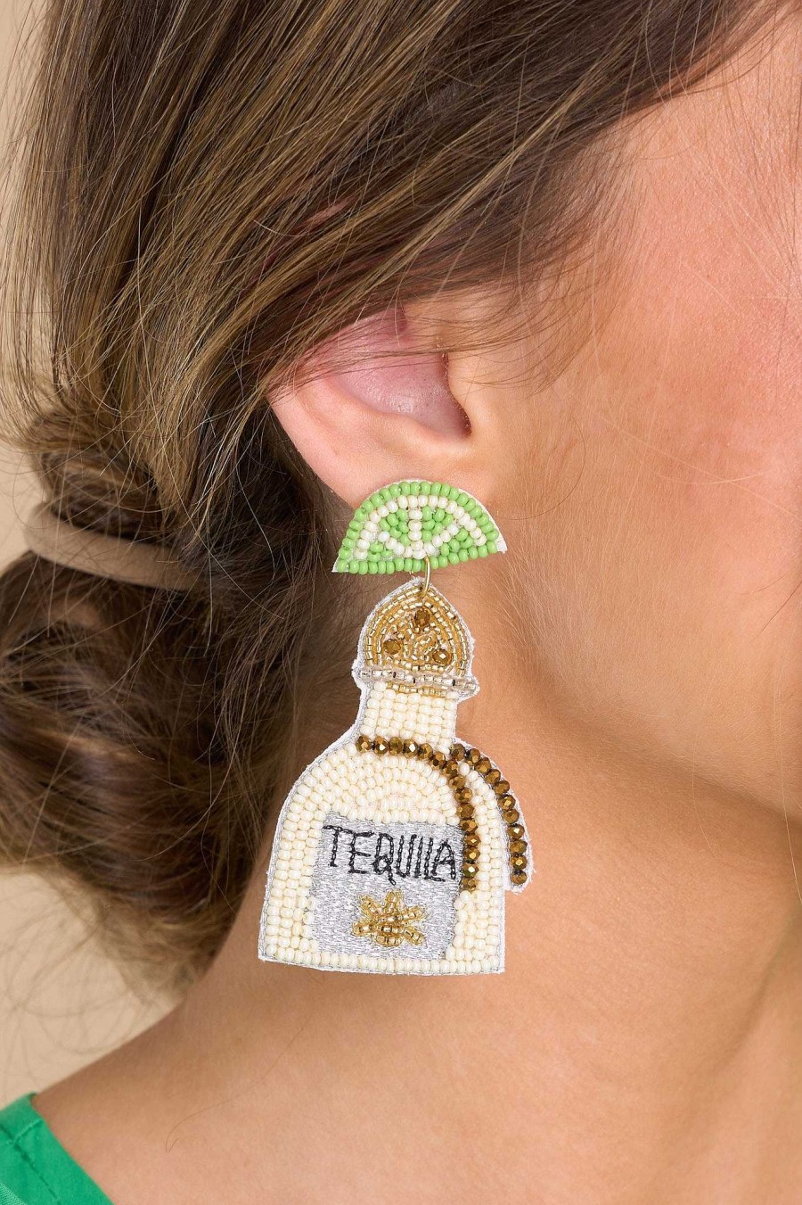 Jewelry Red Dress | Tequila Time Beaded Earrings Ivory
