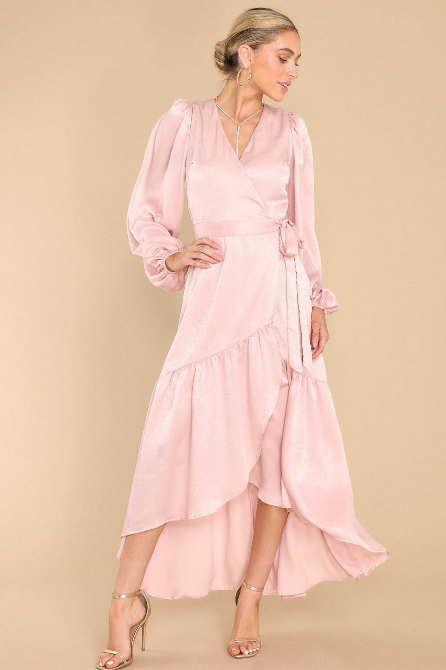 Clothing Aura Midi Dresses | You Enchant Me Maxi Dress Dusty Pink