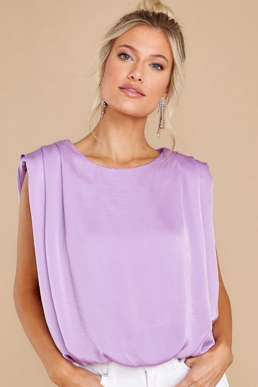 Clothing Red Dress Blouses & Shirts | It'S So Simple Top Lavender