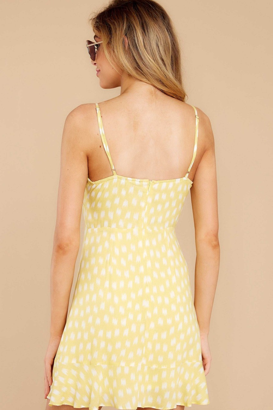 Clothing Red Dress Mini Dresses | Summer Romance Print Dress Sunlight Yellow