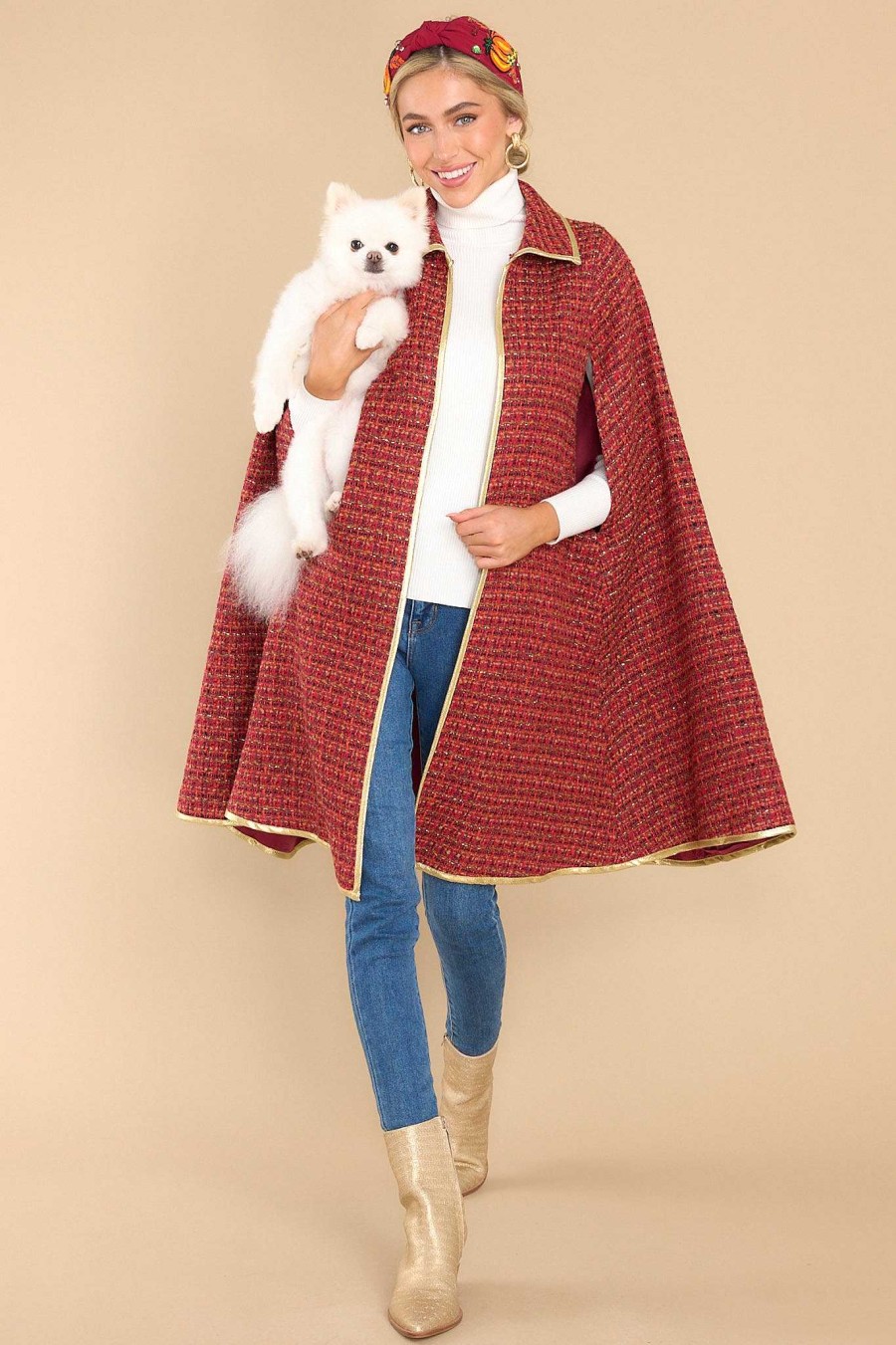 Clothing Aura Coats | Handle With Care Cape Red