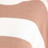Clothing Red Dress Casual Tops | For A While Stripe Sweater Brown