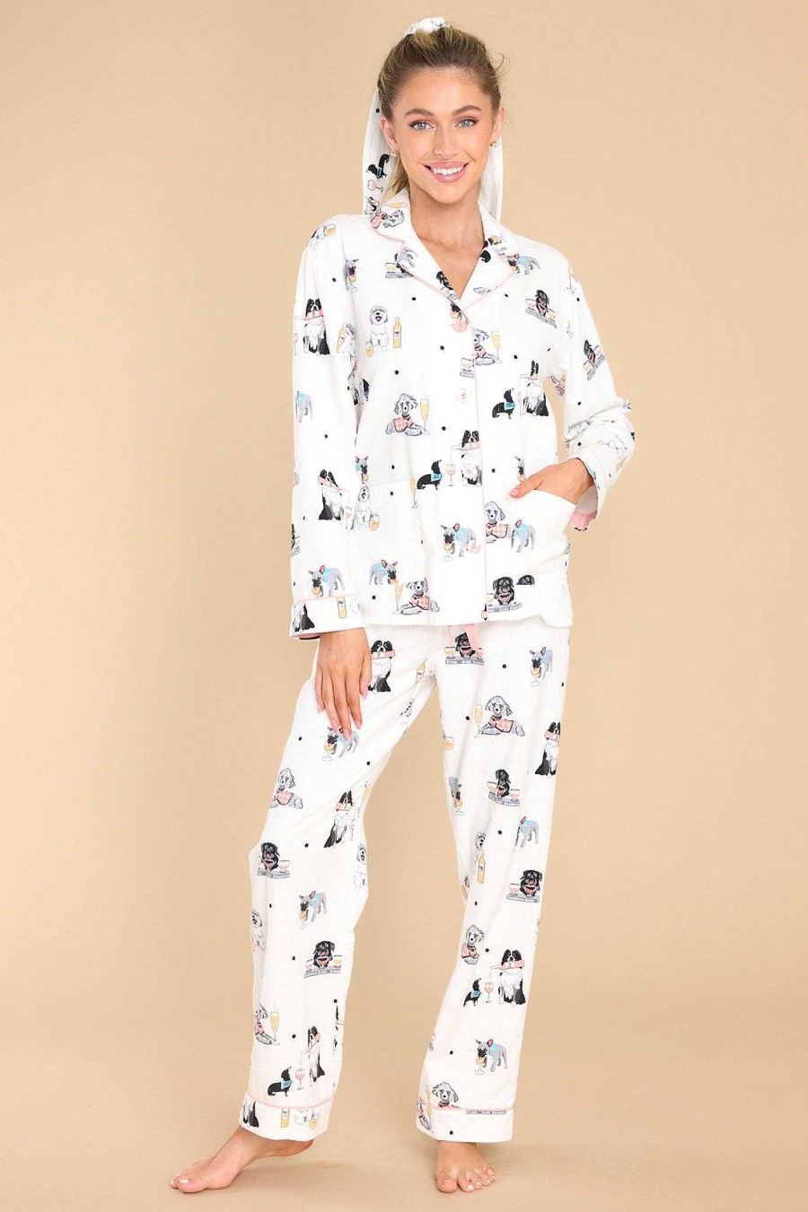 Clothing PJ Salvage Matching Sets | Flannels Pj Pants Ivory