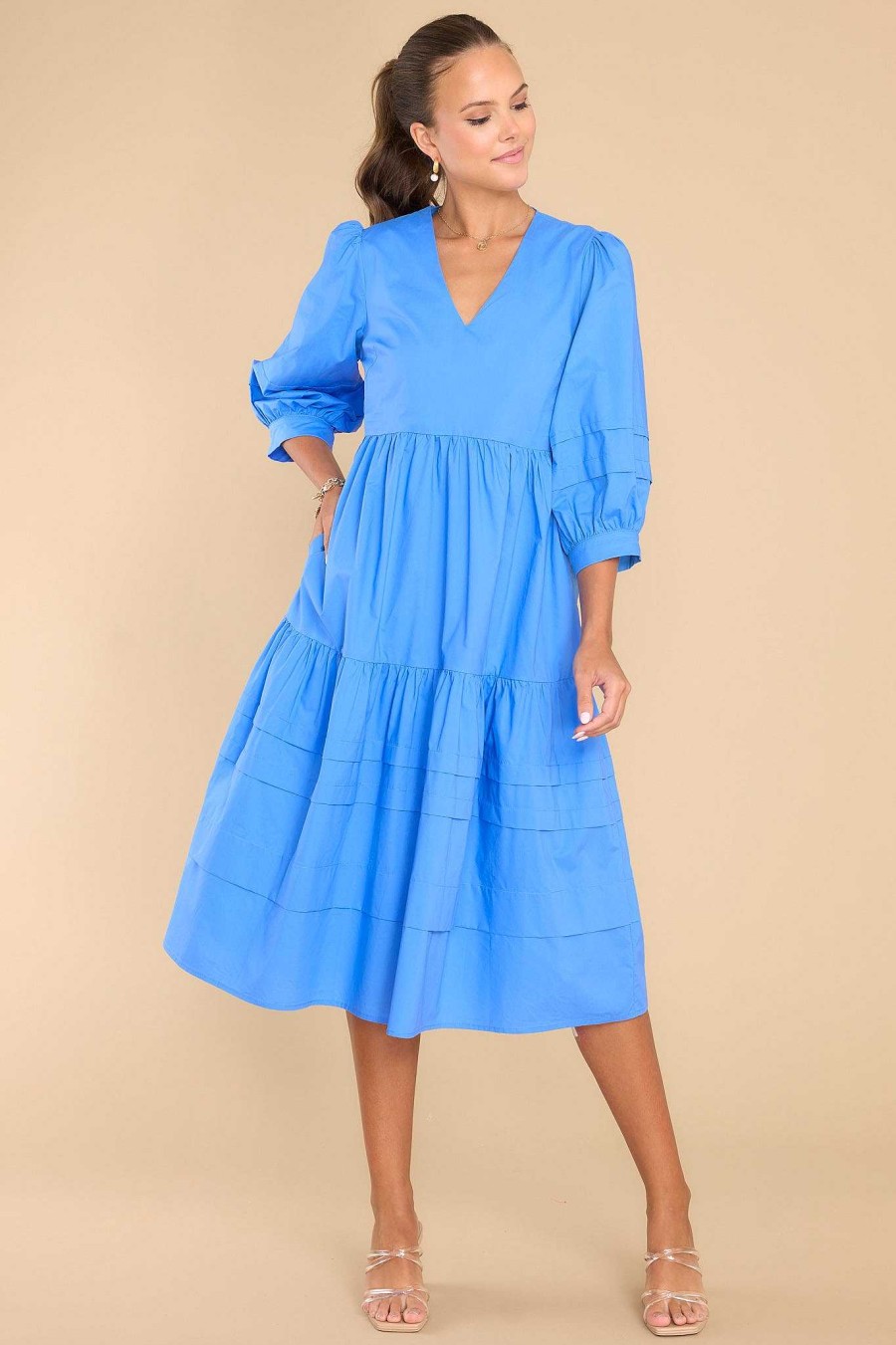 Clothing Aura Midi Dresses | Cozy And Carefree Super Sonic Midi Dress Blue