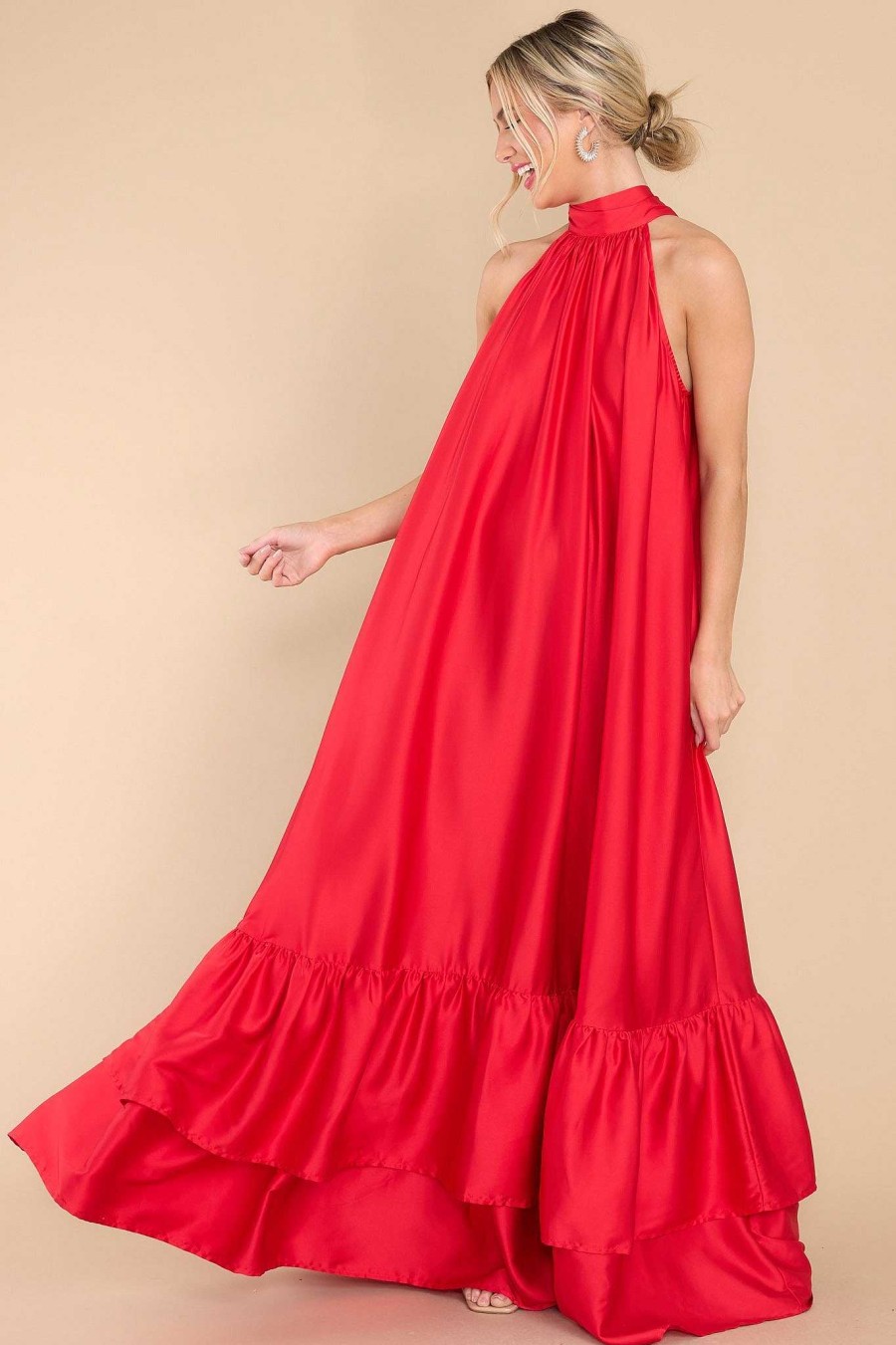 Clothing Aura Maxi Dresses | Talk About Beauty Maxi Dress Red