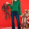 Clothing Red Dress Casual Tops | How I'M Feeling Sweater Emerald