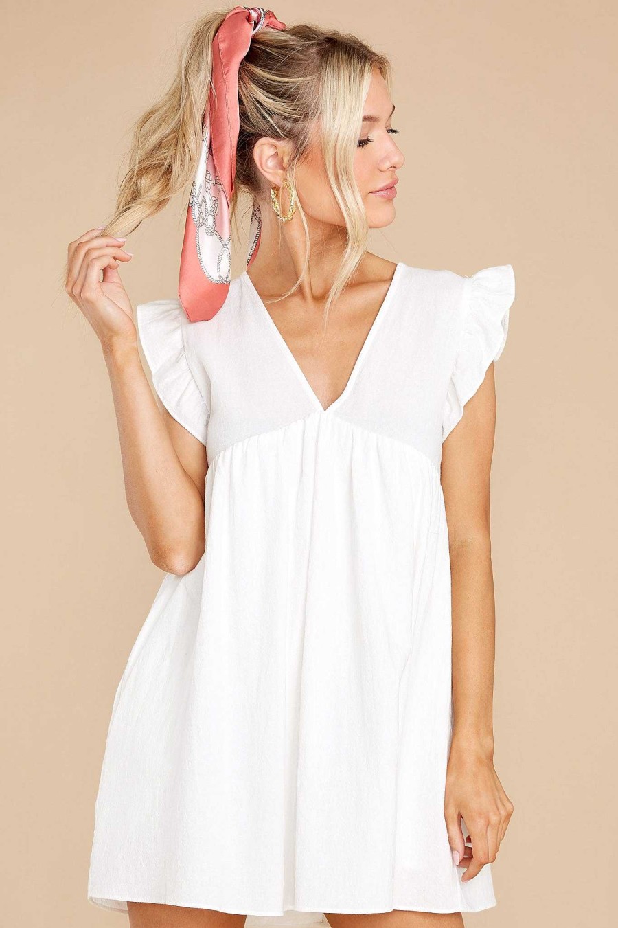 Clothing Red Dress Rompers | Call Me Angel Romper Dress White