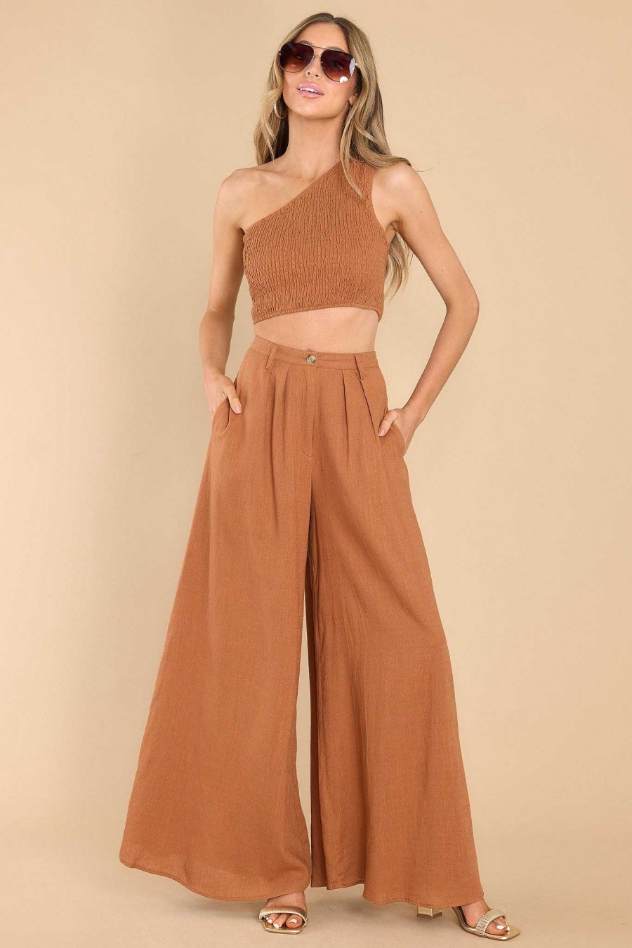 Clothing Red Dress Two Piece Sets | Powerful Feeling Light Two Piece Set Brown